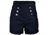Sailor Denim Nautical Anchor Rockabilly High Waist Women's Shorts Hotpants