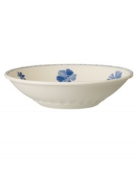 Vintage charm meets modern durability in this Farmhouse Touch soup or pasta bowl, featuring cornflower-blue florals and bands in delicately embossed porcelain from Villeroy & Boch. Vintage charm meets modern durability in this Farmhouse Touch soup or pasta bowl, featuring cornflower-blue florals and bands in delicately embossed porcelain from Villeroy & Boch.