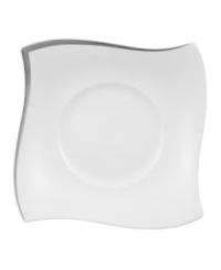 A minimalist idea: the wavy shape of this bread and butter plate will simply delight guests. Perfect for virtually every home decor with an elegant trim of platinum. Holds rolls, bread, dips and more. A minimalist idea: the wavy shape of this bread and butter plate will simply delight guests. Perfect for virtually every home decor with an elegant trim of platinum. Holds rolls, bread, dips and more.