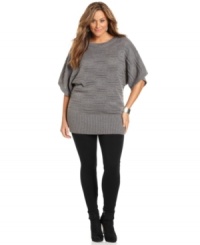 Sparkle this season in Style&co.'s butterfly sleeve plus size sweater, crafted from a cozy metallic knit. Sparkle this season in Style&co.'s butterfly sleeve plus size sweater, crafted from a cozy metallic knit.