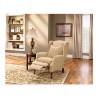 Sure Fit Stretch Pique Wing Recliner Slipcover, Cream