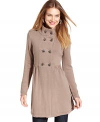 Style&co.'s sharp sweater coat makes a perfect piece for transitional weather. Lighter than coat but still cozy, this topper gets the military-inspired look right. Style&co.'s sharp sweater coat makes a perfect piece for transitional weather. Lighter than coat but still cozy, this topper gets the military-inspired look right.
