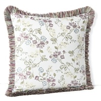 Indulge in a refreshed classic. This Waterford decorative pillow boasts a fine floral print and multi-color fringe piping. Indulge in a refreshed classic. This Waterford decorative pillow boasts a fine floral print and multi-color fringe piping.