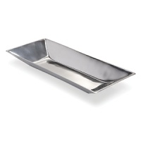 This sleek tray gives a new edge to classic metal serving pieces. This sleek tray gives a new edge to classic metal serving pieces.