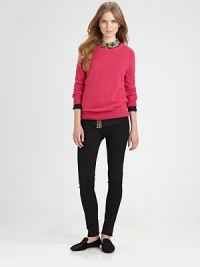 Lush cashmere elevates this classic crewneck to a luxe wardrobe essential. Ribbed crewneckLong sleevesRibbed cuffs and hemCashmereDry cleanImportedModel shown is 5'10 (177cm) wearing US size Small. Lush cashmere elevates this classic crewneck to a luxe wardrobe essential. Ribbed crewneckLong sleevesRibbed cuffs and hemCashmereDry cleanImportedModel shown is 5'10 (177cm) wearing US size Small.