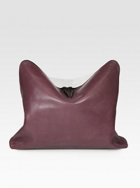 Smooth leather and pebbled leather contrasts in an elegant fashion, perfect for day to night.Convertible top handle strap, 1 dropTop zip closureOne inside zip pocketFully lined15W X 8H X 3½DImported Smooth leather and pebbled leather contrasts in an elegant fashion, perfect for day to night.Convertible top handle strap, 1 dropTop zip closureOne inside zip pocketFully lined15W X 8H X 3½DImported