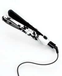 A fashionable addition for your style entourage! Standing out with a black and white floral design, this flat iron lives and breathes style, renewing your hair with its ceramic technology, which locks in shine and infuses hair with healthy nutrients. 1-year warranty. Model RVST2009C. A fashionable addition for your style entourage! Standing out with a black and white floral design, this flat iron lives and breathes style, renewing your hair with its ceramic technology, which locks in shine and infuses hair with healthy nutrients. 1-year warranty. Model RVST2009C.