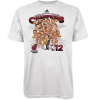 NBA adidas Miami Heat 2012 NBA Finals Champions Caricature T-Shirt - White NBA adidas Miami Heat 2012 NBA Finals Champions Caricature T-Shirt - White