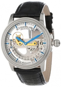 Stuhrling Original Men's 213A.331X13 Symphony Classic Limited Edition Saturnalia Bridge Automatic Skeleton Silver Tone Watch