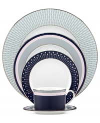 Special occasions shape up chic with the Mercer Drive rim soup bowl, featuring a geometric design in platinum-banded china. A modern balance of fun and formal from kate spade new york. Special occasions shape up chic with the Mercer Drive rim soup bowl, featuring a geometric design in platinum-banded china. A modern balance of fun and formal from kate spade new york.