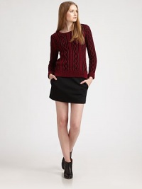 Raised cable-knit adds texture and contrast to this light zip-back pullover.BoatneckLong sleevesRibbed trimCenter back zipperAbout 24 from shoulder to hemCottonMachine washImportedModel shown is 5'10 (177cm) wearing US size 2. Raised cable-knit adds texture and contrast to this light zip-back pullover.BoatneckLong sleevesRibbed trimCenter back zipperAbout 24 from shoulder to hemCottonMachine washImportedModel shown is 5'10 (177cm) wearing US size 2.