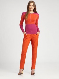 Offering a pop of color and classic charm, these slim-fit pants are a must-own this season.Button closureZip flyBelt loopsSlash pocketsBack welt pocketsInseam, about 35CottonMachine washImported Model shown is 5'10 (177cm) wearing US size 4. Offering a pop of color and classic charm, these slim-fit pants are a must-own this season.Button closureZip flyBelt loopsSlash pocketsBack welt pocketsInseam, about 35CottonMachine washImported Model shown is 5'10 (177cm) wearing US size 4.