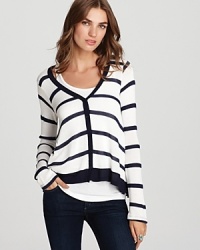 Smartened up by classic stripes, this lightweight Splendid cardigan is the perfect layer for every season. Smartened up by classic stripes, this lightweight Splendid cardigan is the perfect layer for every season.
