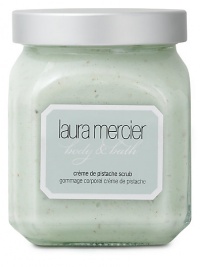 Laura Mercier Crème de Pistache Scrub is a polishing body scrub with fine-milled pistachio shells to gently slough skin. Vitamins A and E protect and soothe skin for softer, moisturized skin. The gentle formula can be used every other day, but is mild enough for everyday use. Crème de Pistache is a decadent blend of gourmande ingredientsinspired by the nutty aromas of pistachio desserts. Laura Mercier Crème de Pistache Scrub is a polishing body scrub with fine-milled pistachio shells to gently slough skin. Vitamins A and E protect and soothe skin for softer, moisturized skin. The gentle formula can be used every other day, but is mild enough for everyday use. Crème de Pistache is a decadent blend of gourmande ingredientsinspired by the nutty aromas of pistachio desserts.
