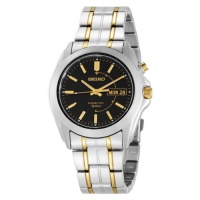 Seiko Men's SMY115 Two-Tone Stainless Steel Kinetic Black Dial Watch Seiko Men's SMY115 Two-Tone Stainless Steel Kinetic Black Dial Watch