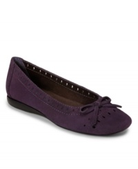 An intricate cutout design and delicate bow detailing add distinguished design elements to Aerosoles' Laser Printz flats. Made in suede and available in a rich fall palette, they're a classic, comfortable style you'll want to wear this season and beyond. An intricate cutout design and delicate bow detailing add distinguished design elements to Aerosoles' Laser Printz flats. Made in suede and available in a rich fall palette, they're a classic, comfortable style you'll want to wear this season and beyond.