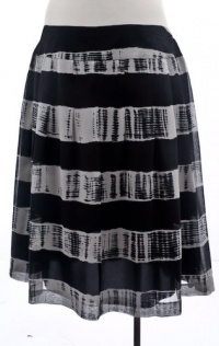 Jones New York Wyndam Black Grey Silk A-Line Pleated Skirt 22W Jones New York Wyndam Black Grey Silk A-Line Pleated Skirt 22W