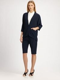 Soft front pleats lend this tailored-yet-casual style a softer silhouette.Self waistband with belt loopsZip fly with concealed closureFront pleatsSide slash pocketsInseam, about 1351% acetate/49% viscoseDry cleanMade in USA of Italian fabricModel shown is 5'10½(179cm) wearing US size 4. Soft front pleats lend this tailored-yet-casual style a softer silhouette.Self waistband with belt loopsZip fly with concealed closureFront pleatsSide slash pocketsInseam, about 1351% acetate/49% viscoseDry cleanMade in USA of Italian fabricModel shown is 5'10½(179cm) wearing US size 4.