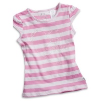 Guess Kids Girls 4-6X Pearl Stripe Top (2T, Pink)