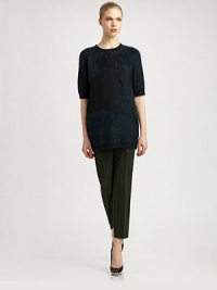 This ultra-soft mohair style is imprinted with an abstracted flower silhouette.Rib-knit crewneck, cuffs and hemShort raglan sleeves45% wool/20% mohair/20% sisal/10% nylon/5% spandexDry cleanMade in Italy of imported fabricModel shown is 5'10 (177cm) wearing US size Small.OUR FIT MODEL RECOMMENDS ordering true size. This ultra-soft mohair style is imprinted with an abstracted flower silhouette.Rib-knit crewneck, cuffs and hemShort raglan sleeves45% wool/20% mohair/20% sisal/10% nylon/5% spandexDry cleanMade in Italy of imported fabricModel shown is 5'10 (177cm) wearing US size Small.OUR FIT MODEL RECOMMENDS ordering true size.