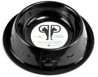 Platinum Pets 32oz Midnight Black Stainless Steel Embossed Non-tip Dog Bowl Platinum Pets 32oz Midnight Black Stainless Steel Embossed Non-tip Dog Bowl