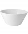 A fine line. Simply timeless, the French Organza salad bowl is reminiscent of sheer silk, with a white-on-white pattern in versatile porcelain. A flawless choice for the contemporary home, by Bernardaud.