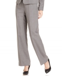 Classic straight leg pants are suiting essentials. This pair makes a polished look with a printed shirt or coordinating pieces from Kasper's collection of suit separates. Classic straight leg pants are suiting essentials. This pair makes a polished look with a printed shirt or coordinating pieces from Kasper's collection of suit separates.