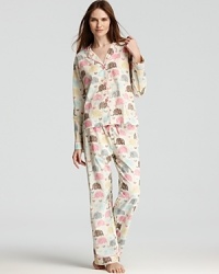 Dream of exotic animals and far away lands in PJ Salvage's elephant print pajamas. Dream of exotic animals and far away lands in PJ Salvage's elephant print pajamas.