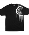 Chillax in a comfortable short sleeve t-shirt by Metal Mulisha with a graphic front and back.