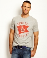Let them know you're coming -- and get there in cool casual style in this big and tall Nautica tee. Let them know you're coming -- and get there in cool casual style in this big and tall Nautica tee.