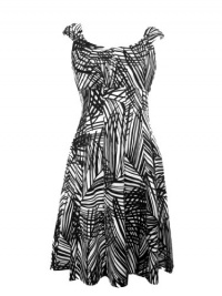 LONDON TIMES Women's Cap Sleeve Corsage Pleated Chest Dress-WHITE/BLACK-8 LONDON TIMES Women's Cap Sleeve Corsage Pleated Chest Dress-WHITE/BLACK-8