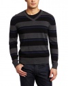 French Connection Men's Sangar Grenade Stripe V-neck