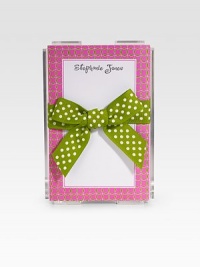 Fun little memo notes are perfect for quick notes and reminders...stick them in briefcases, purses or backpacks! Includes 200 notes Arrives in Lucite holder wrapped in grosgrain ribbon 4 X 6½ notes Made in USAFOR PERSONALIZATIONSelect a color and quantity, then scroll down and click on PERSONALIZE & ADD TO BAG to choose and preview your monogramming options. Fun little memo notes are perfect for quick notes and reminders...stick them in briefcases, purses or backpacks! Includes 200 notes Arrives in Lucite holder wrapped in grosgrain ribbon 4 X 6½ notes Made in USAFOR PERSONALIZATIONSelect a color and quantity, then scroll down and click on PERSONALIZE & ADD TO BAG to choose and preview your monogramming options.