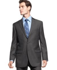 With a sleek slim fit, Calvin Klein takes your suit jacket collection into modern territory. With a sleek slim fit, Calvin Klein takes your suit jacket collection into modern territory.