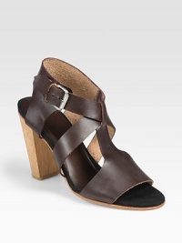 Supple leather silhouette has an adjustable ankle strap and a natural wooden heel. Wooden heel, 3½ (90mm)Leather upperLeather lining and solePadded insoleImportedOUR FIT MODEL RECOMMENDS ordering one half size up as this style runs small. Supple leather silhouette has an adjustable ankle strap and a natural wooden heel. Wooden heel, 3½ (90mm)Leather upperLeather lining and solePadded insoleImportedOUR FIT MODEL RECOMMENDS ordering one half size up as this style runs small.