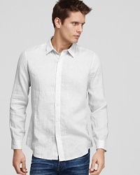 Elie Tahari Zac Linen Sport Shirt - Slim Fit Elie Tahari Zac Linen Sport Shirt - Slim Fit