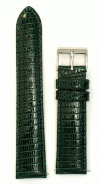 Ladies' Genuine Lizard Watchband Forest Green 18mm Watch Band
