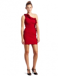 Rampage Juniors One Shoulder Ruffle Dress, Red, Large Rampage Juniors One Shoulder Ruffle Dress, Red, Large