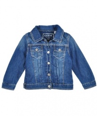 GUESS Kids Girls Denim Jacket, MEDIUM STONE (3T) GUESS Kids Girls Denim Jacket, MEDIUM STONE (3T)