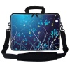 Meffort Inc 17 17.3 inch Neoprene Laptop Bag Sleeve with Extra Side Pocket, Soft Carrying Handle & Removable Shoulder Strap for 16 to 17.3 Size Notebook Computer - Blue Swirl Design