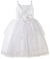 Us Angels Girls 2-6x Ballerina Inspired Dress, White, 6x