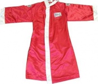 Muhammad Ali Autographed Everlast Red Robe (Steiner Authenticated) - Autographed Boxing Robes and Trunks