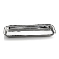 Marked by incredible handcrafting, this medium tray is embellished with countless molten beads carefully placed by a highly skilled artisan. The look is streamlined, timeless, organic and soulful. Marked by incredible handcrafting, this medium tray is embellished with countless molten beads carefully placed by a highly skilled artisan. The look is streamlined, timeless, organic and soulful.