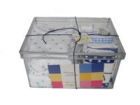 Noa Lily Large Layette Gift Basket, Blue Stars, 6 Months Noa Lily Large Layette Gift Basket, Blue Stars, 6 Months