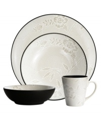 From basic to blooming. A fresh twist on a Noritake favorite, Colorwave Graphite Bloom place settings offer the same sleek style and durability as the original dinnerware pattern but with a pretty floral print. From basic to blooming. A fresh twist on a Noritake favorite, Colorwave Graphite Bloom place settings offer the same sleek style and durability as the original dinnerware pattern but with a pretty floral print.