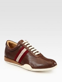 Trendy, urban-inspired casual sneaker in perforated leather with signature trainspotting detail.Leather upperLeather liningPadded insoleRubber soleMade in Switzerland Trendy, urban-inspired casual sneaker in perforated leather with signature trainspotting detail.Leather upperLeather liningPadded insoleRubber soleMade in Switzerland
