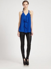 Cowlneck-inspired ruffle detail sweetens this silk racerback tank. Ruffle-trim v-neckWide strapsRacerbackSilkDry cleanImportedModel shown is 5'9½ (176cm) wearing US size Small. Cowlneck-inspired ruffle detail sweetens this silk racerback tank. Ruffle-trim v-neckWide strapsRacerbackSilkDry cleanImportedModel shown is 5'9½ (176cm) wearing US size Small.