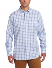 Nautica Men's Long Sleeve Poplin Mini Plaid Woven Nautica Men's Long Sleeve Poplin Mini Plaid Woven