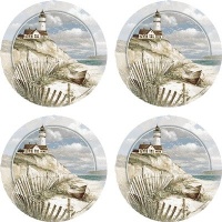 Set of 4 Absorbent Coasters - Beach Lighthouse Set of 4 Absorbent Coasters - Beach Lighthouse