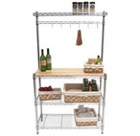 Seville Classics She16369 Rubberwood Cutting Board Baker'S Rack Seville Classics She16369 Rubberwood Cutting Board Baker'S Rack